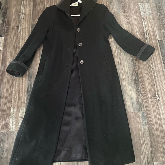 Full length black and charcoal winter coat - Picture 2 of 5
